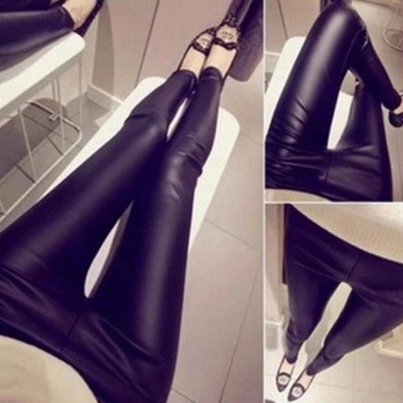 New Stretchy Faux Leather Leggins Pants. - Picture 10 of 11